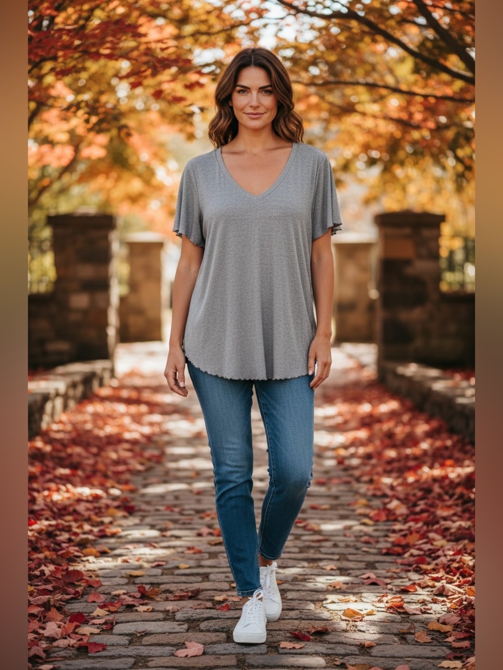 torrid Gray Short Sleeve V-Neck Tee